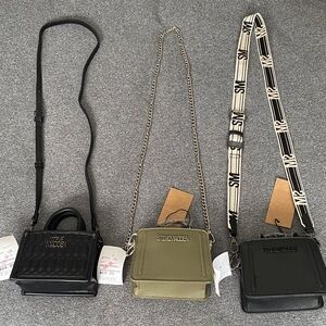 Steve Madden micro purse 100% polyurethane in olive, flat black & quilted black